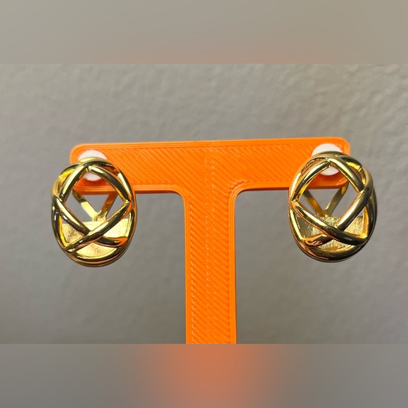 Joan Rivers Gold Tone Geometric Clip Earrings - Picture 2 of 6